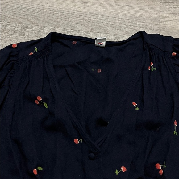 Old Navy Dark Blue Cherry Blouse - Picture 5 of 10